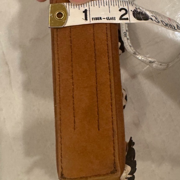 Loeffler Randall Clutch Wristlet Coastal Cowgirl Brown Suede Ruffled Trim NWOT - Picture 9 of 15